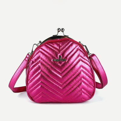 Triple Compartment Mini Backpack Kisslock Zipper Daypack Fashion Party Purses Handbags