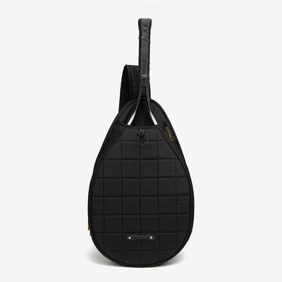 Racket Bag For Women Plaid Pattern Waterproof Polyester Crossbody Bag