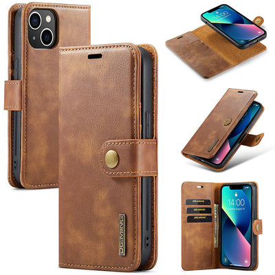 Magnetic Wallet Case for iPhone 13 Pro Max Multi Model Handmade PU Leather