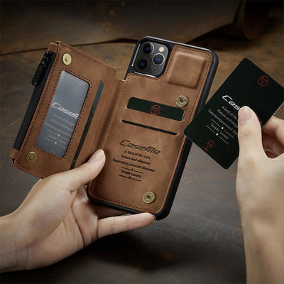 2 IN 1 Anti-theft RFID Phone Bag Wallet Smartphone Case Compatible with iPhone