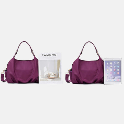 Triple Compartment Tote Handbag Large Capacity Hobo Handbag with Crossbody Strap