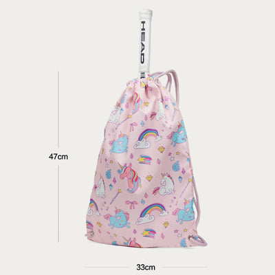 Racket Bag For Outdoor Sports Drawstring Foldable Soft Backpack