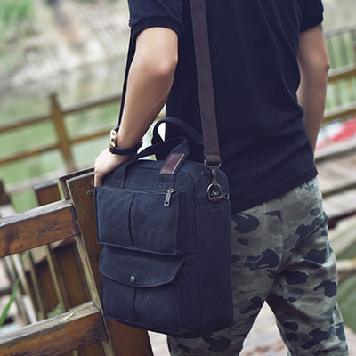 Multi-Carry Large Capacity Canvas Messenger Bag Handbag