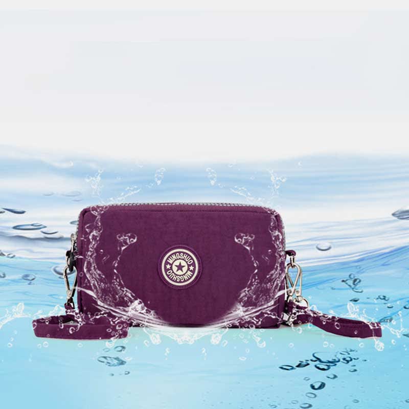 3 Zip Mini Crossbody Bag Lightweight Cellphone Wallet Long Wristlet Purses