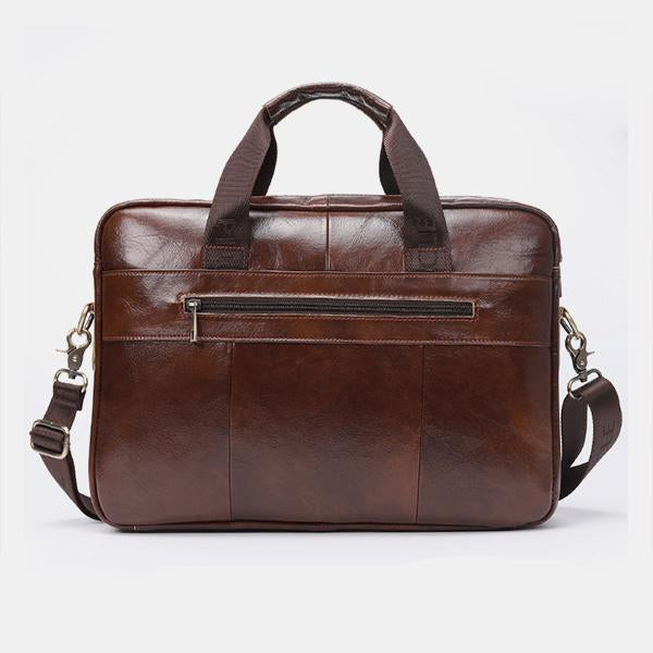 Genuine Leather Large Capacity Retro Briefcase