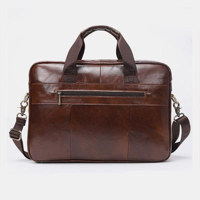 Genuine Leather Large Capacity Retro Briefcase
