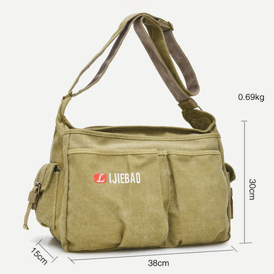 Messenger Bag For Men Vintage Canvas Large Crossbody Kit