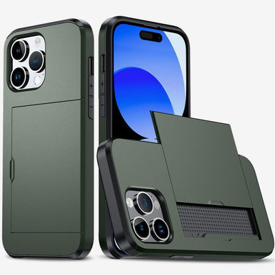 Iphone Slide Card Phone Case 2 In 1 Anti Fall Wallet Case for iPhone 14/15/16