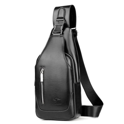 Men's Anti-theft Vintage Sling Bag with USB Charging Port