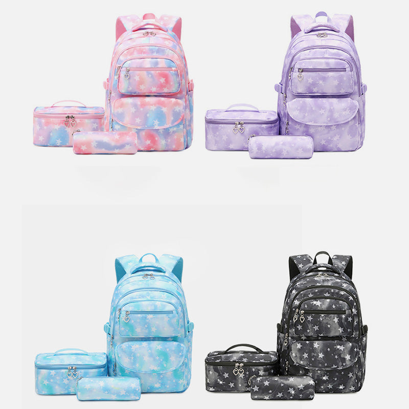 Backpack for Teen Girls 3Pcs School Bag Set with Lunch bag Pencil Bags