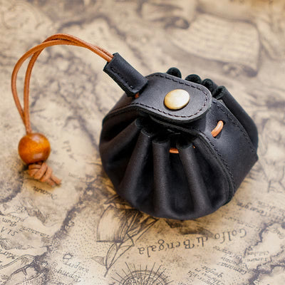 Wallet For Women Handmade Drawstring Mini Leather Students Coin Purse