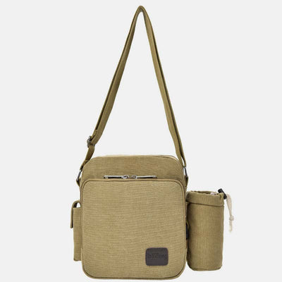 Vintage Canvas Crossbody Bag for Men Multifunctional Daypack Shoulder Bag