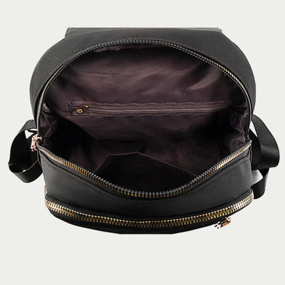 Nylon Backpack For Women Solid Color Large Capacity Leisure Bag