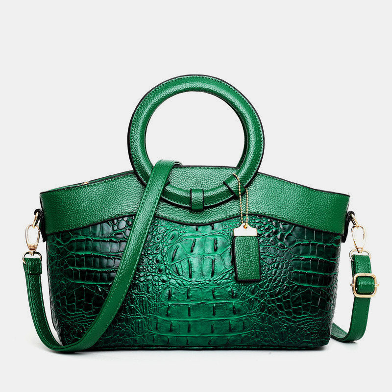 Large Capacity Vintage Embossing Crossbody Bag Top-Handle Bag