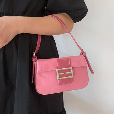 Shoulder Bag For Women Vintage Matte Pink Elegant Handbag