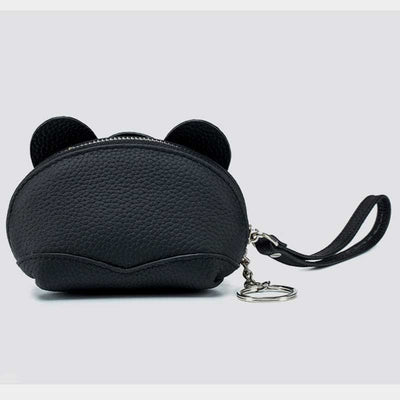 Women Small Coin Purse Elephant Leather Wallet Change Pouch Wristlet