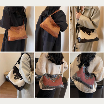 Retro Underarm Bag For Women Commutor Soft Lint Shoulder Bag