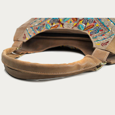 Tote For Women Travel Ethnic Style Pattern Leather Shoulder Bag
