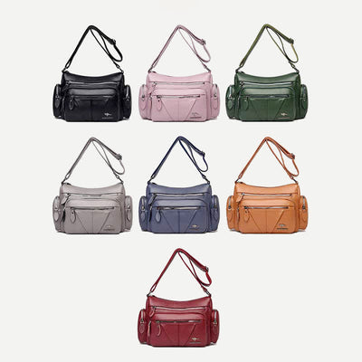 Casual Crossbody Purse for Women Multi-Pocket PU Leather Shoulder Handbag