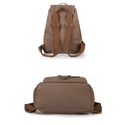 Canvas Backpack for Women Girls Vintage Drawstring Backpack School Travel Rucksack
