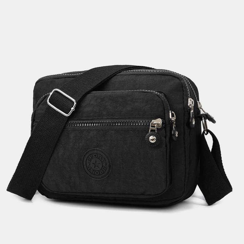 Waterproof Double Compartment Crossbody Bag Purse with Adjustable Shoulder Strap