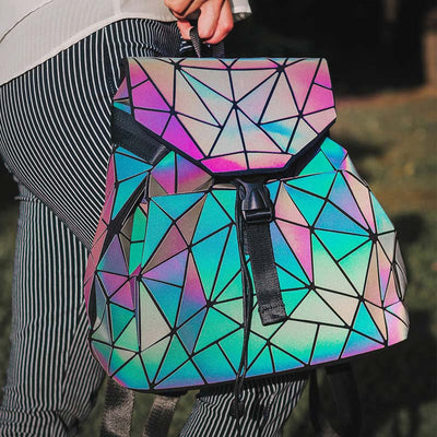 Geometric Luminous Backpack Reflective Bag