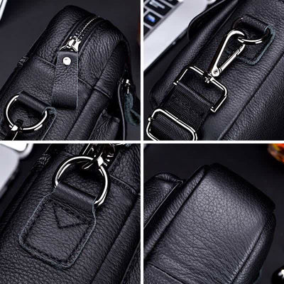 Genuine Leather Crossbody Bag for Men Messenger Bag Shoulder Bag