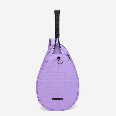 Racket Bag For Women Plaid Pattern Waterproof Polyester Crossbody Bag