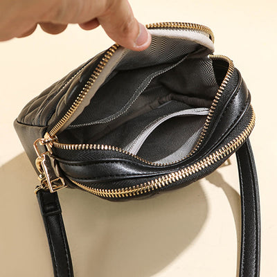 Phone Bag For Women Diamond Check Solid Color Mini Bag
