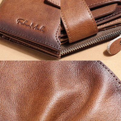 RFID Anti-Theft Multi-Card Slots Large Capacity Genuine Leather Wallet