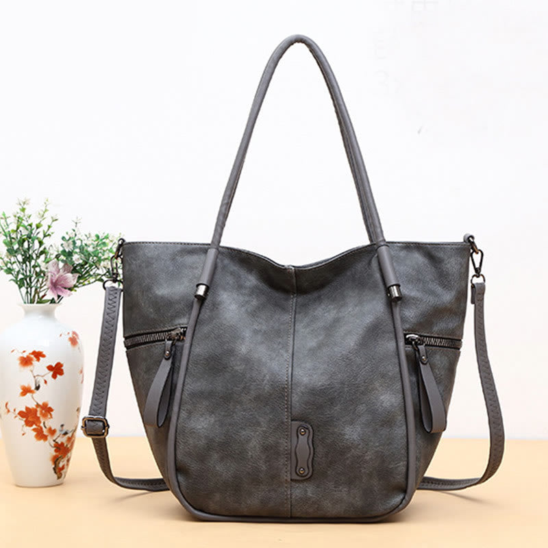 Tote Bag for Women Vintage Large Capacity PU Leather Handbag