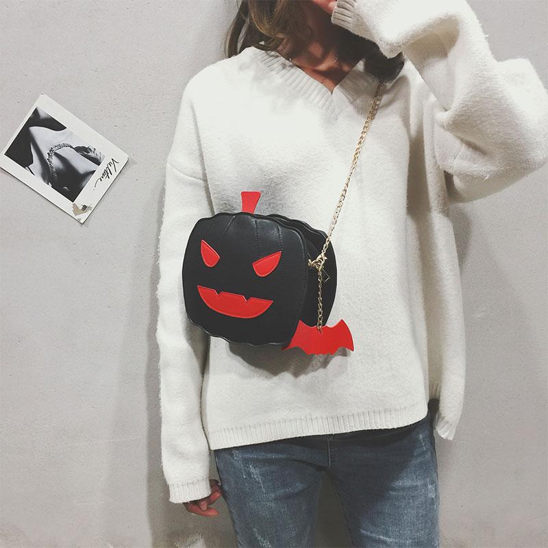 Halloween Pumpkin Chain Crossbody Bag