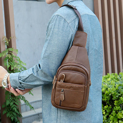 Multi Pocket Sling Bag For Men Outing Portable Everyday Use