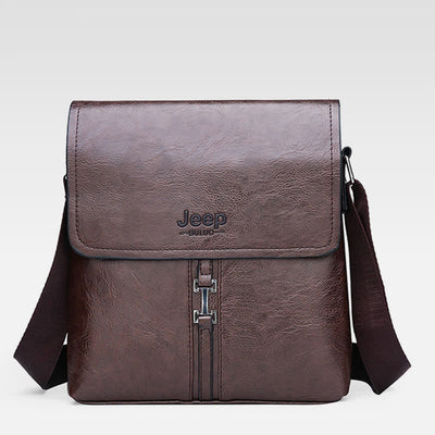 Vintage Leather Messenger Shoulder Crossbody Bag for Men Work Business