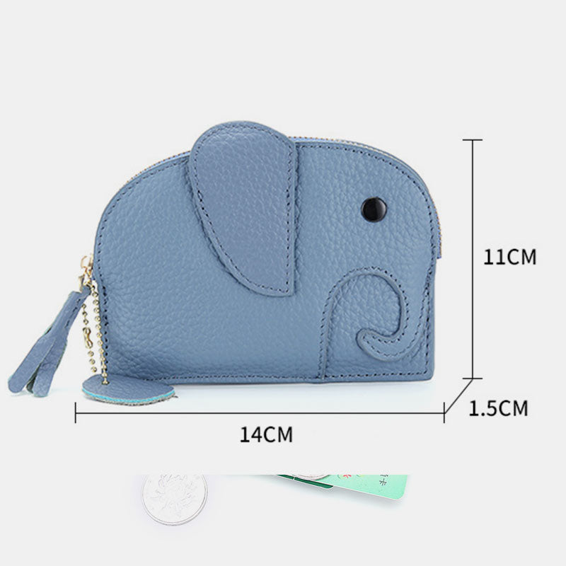 Cute Genuine Leather elephant coin bag Purse