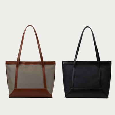 Large Capacity Tote Bag Durable PU Leather Shoulder Handbag