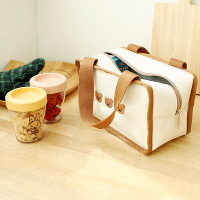 Cute Embroidery Lunch Bag Canvas Mommy Bag Baby Adult Portable Lunch Box