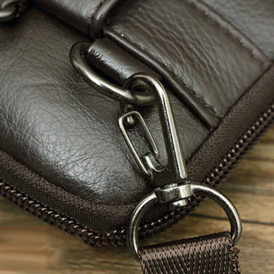 Messenger Bag For Men Mini Ultra Thin Leather Shoulder Bag