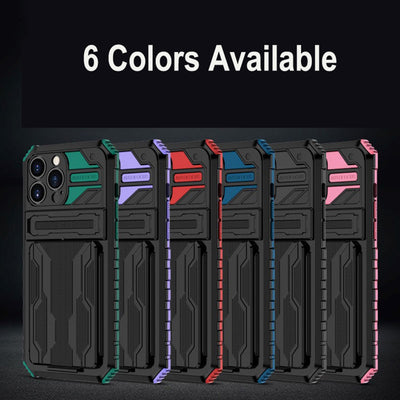 Armor Stand Card Holder Fall Prevention Comfortable Case For iPhone
