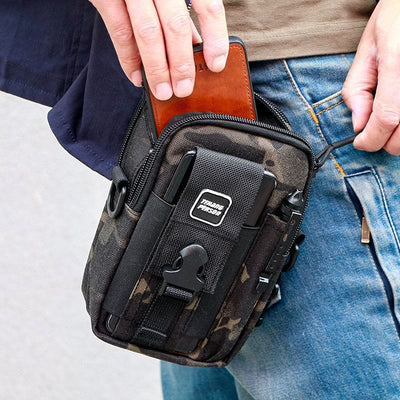Tactical Waist Bag Belt Loop Phone Bag Pouch Fit 7.5" Cellphone with Crossbody Strap