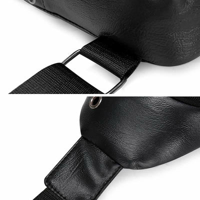 Leather Crossbody Sling Bag Backpack with Adjustable Strap for Outdoor Travel