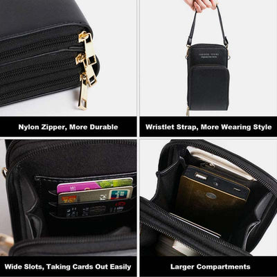 Multi-Compartment Phone Purse With Clear Window