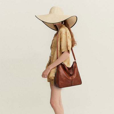 Solid Color Vintage Large Tote