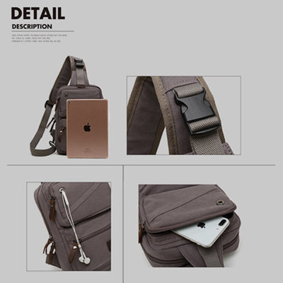 Sling Bag For Men Canvas Retro Sports Crossbody Chese Bag