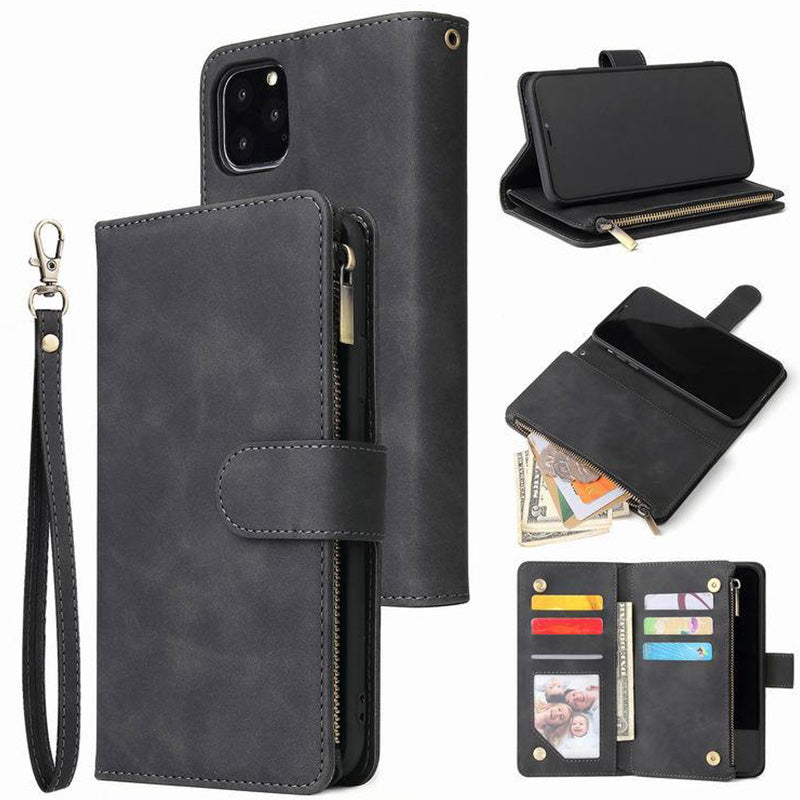 Functional Phone Case for iPhone Samsung Zipper Wallet Case Wristlet Clutch