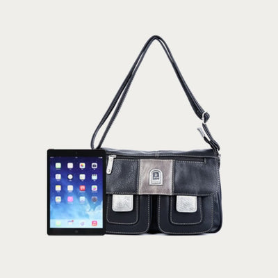 Crossbody Bag For Women Simple Black Leather Shoulder Bag