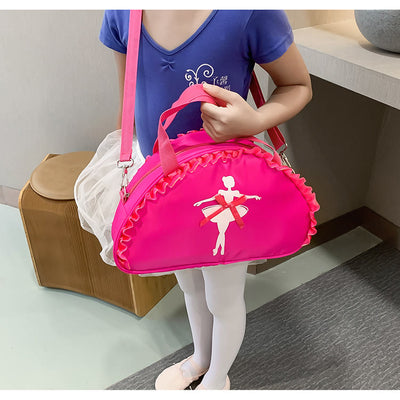 Girls Crossbody Bag Handbag Ballerina Pattern Nylon Dance Bag