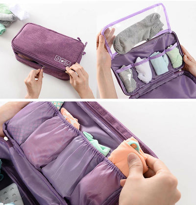 Storage Bag For Travel Oxford Protable Multi-Function Underwear Organizer