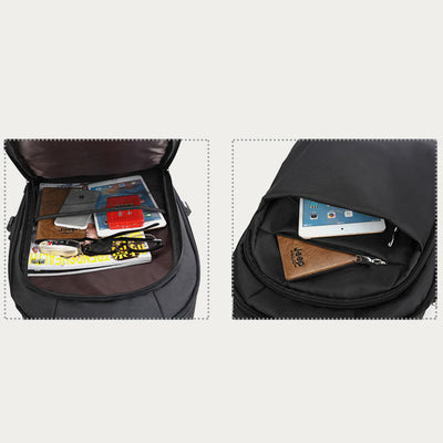 Solid Color Oxford Backpack Women Men Business Travel Trolley Case