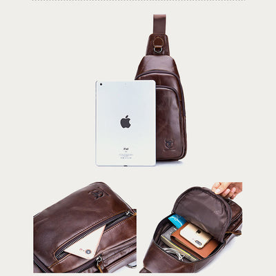 Genuine Leather Large Capacity Anti-theft Sling Bag